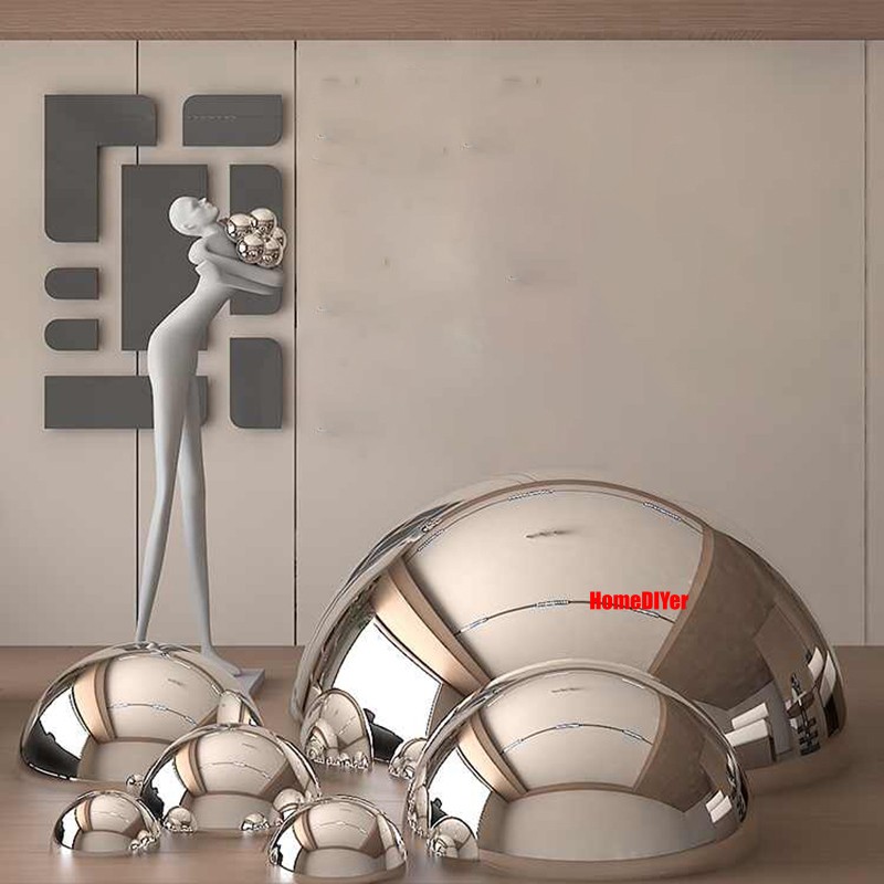 304 Stainless Steel Half Hollow Ball Metal Sphere Hemispheres Gazing Globe Balls