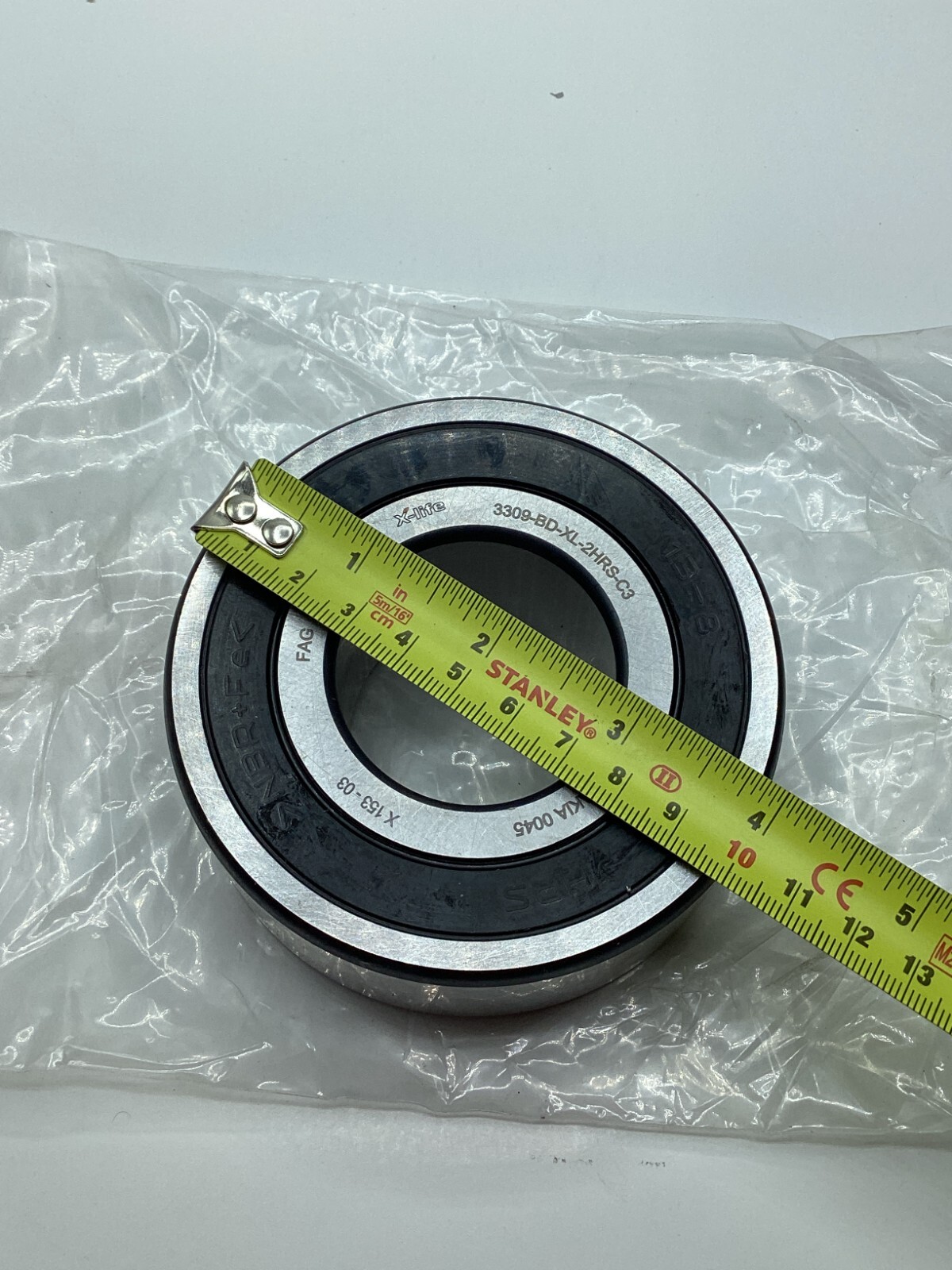 FAG 3309-BD-XL-2HRS-C3 Double Row Angular Contact Bearing, X-life, Steel