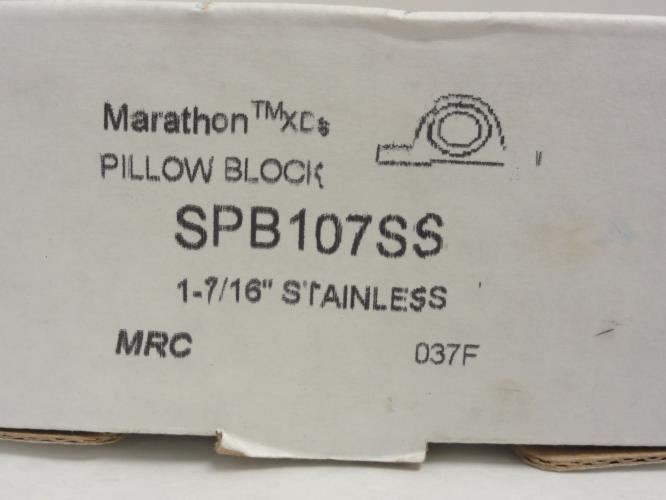 201637 New-No Box; MRC SPB107SS Pillow Block Bearing; SS; 1-7/16″ID; 2-Bolt
