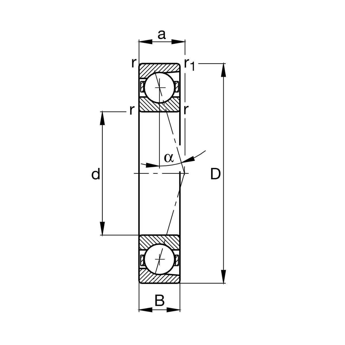 7320BL1G Single Row Angular Contact Ball Bearing 100x215x47 mm. by NTN brand