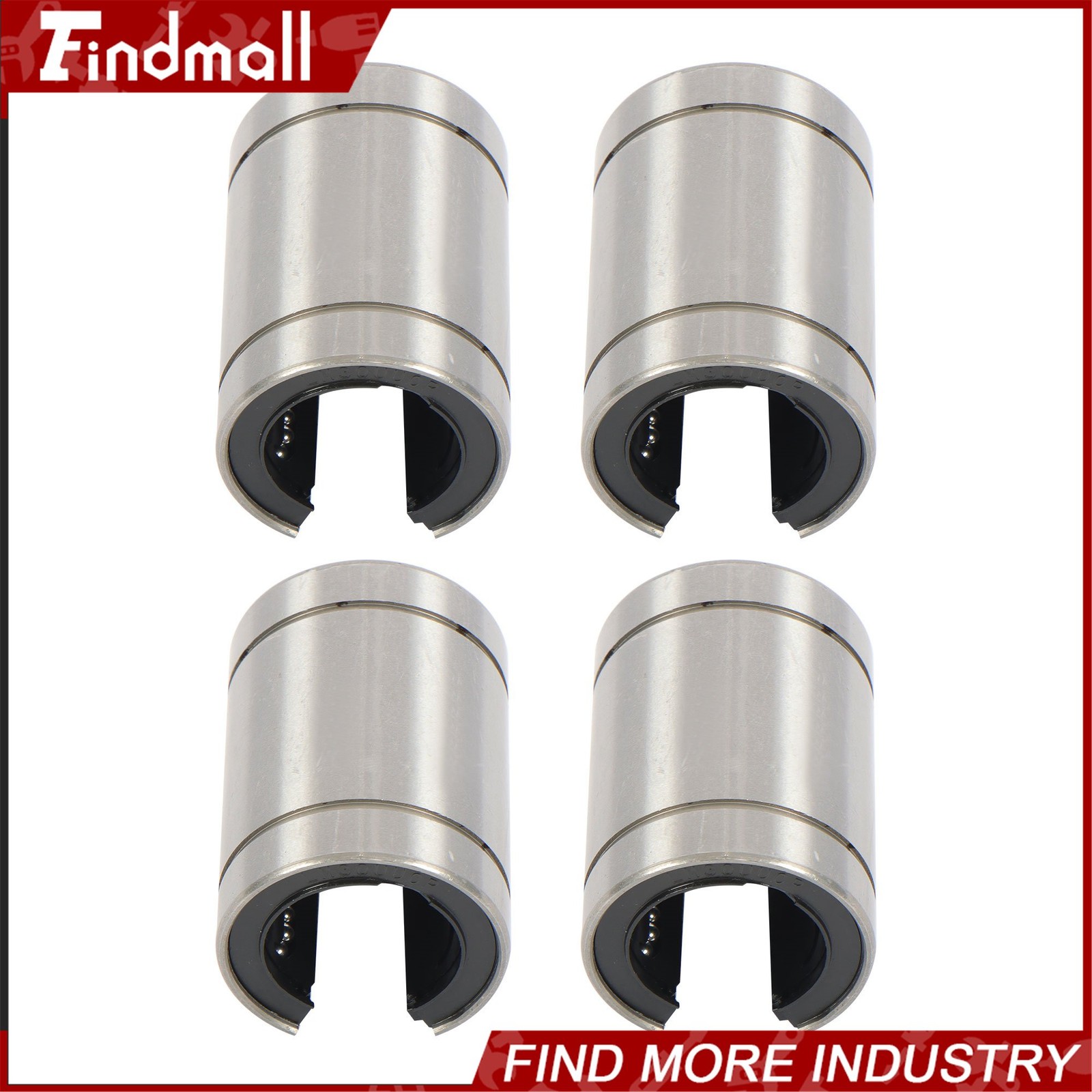 Findmall 4pcs LM30UUOP Open Linear Ball Bearings 30x45x64mm CNC