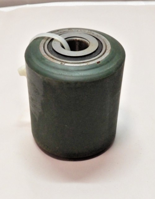 Roller Bearing Wheel 3/4″ Bore 3″ x 3-1/2″ Green Poly Rubber & Bearings