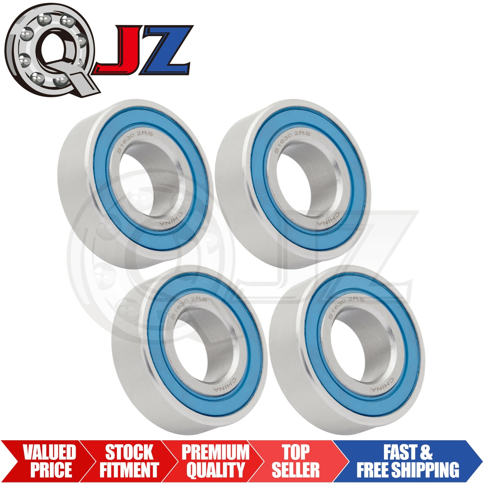 [Qty.4] New S1630-2RS Stainless Ball Bearing [0.75″ Bore x 1.625″ OD x 0.5″ W]