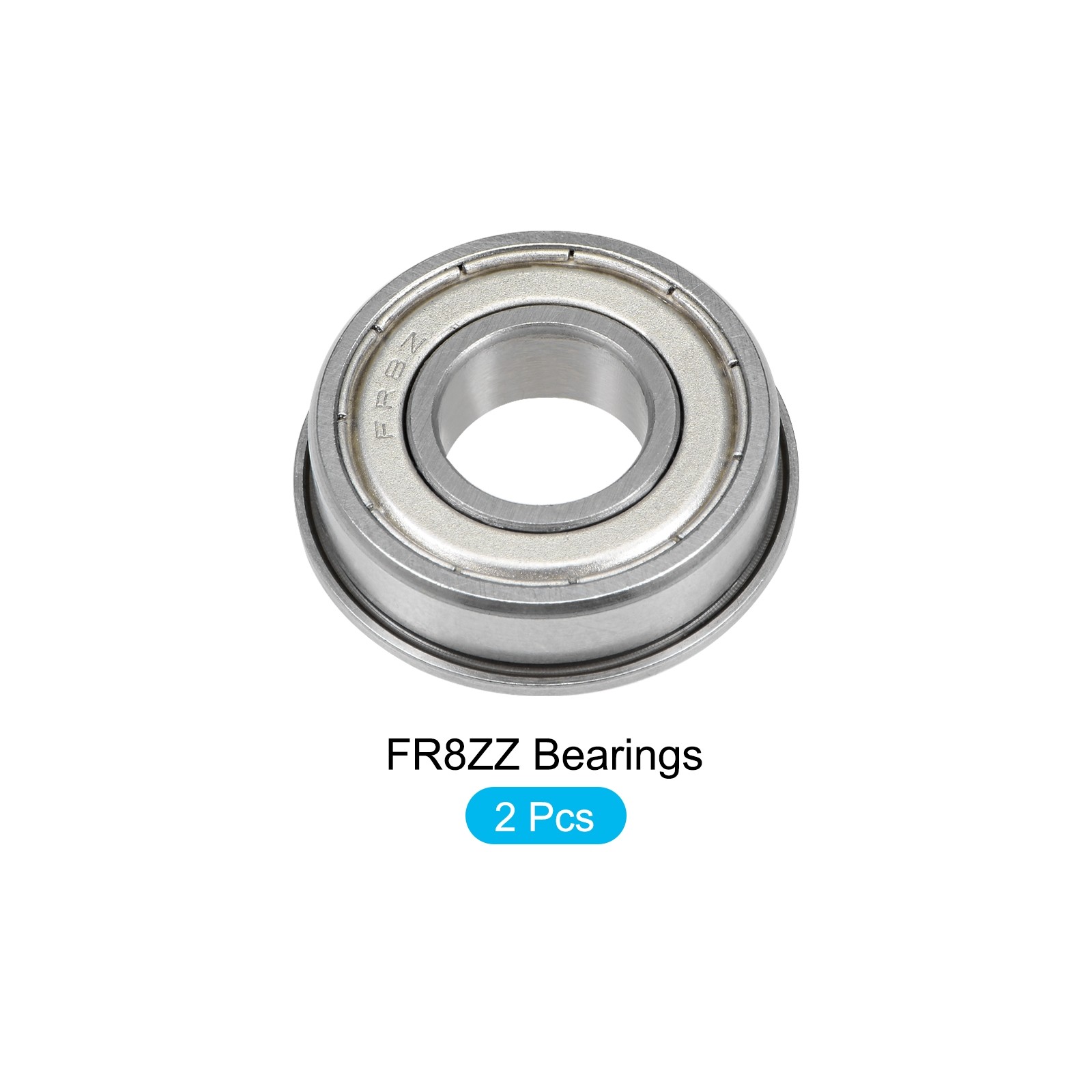 2Pcs Chromium Steel Shielded Flange Ball Bearing FR8ZZ, 1/2″ x 1-1/8″ x 5/16″