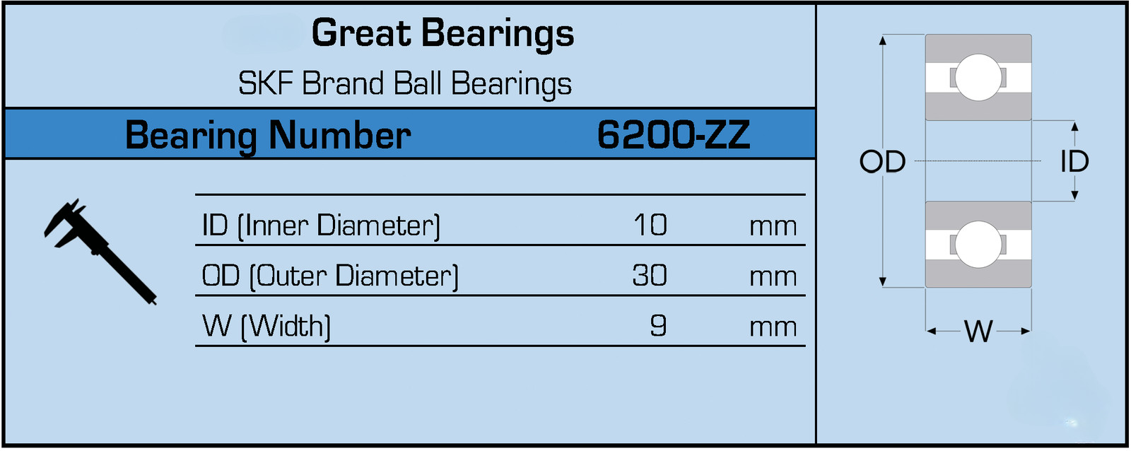 NEW SKF 6200-ZZ C3 Brand Metal Shield Ball Bearing 6200 2Z 6200Z 10x30x9mm