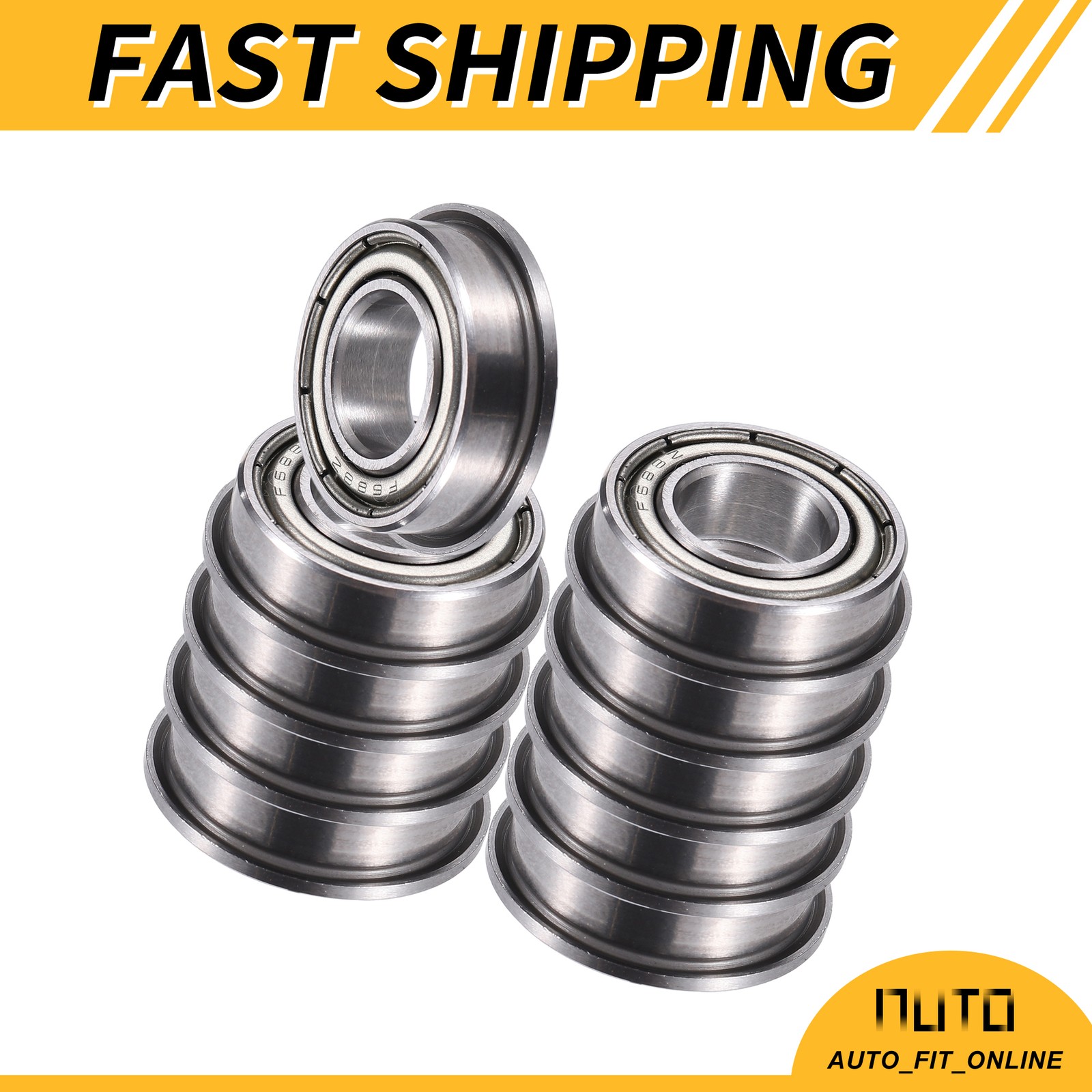 10 Pcs F688ZZ 8x16x5mm Double Metal Shield Single Row Deep Groove Ball Bearings
