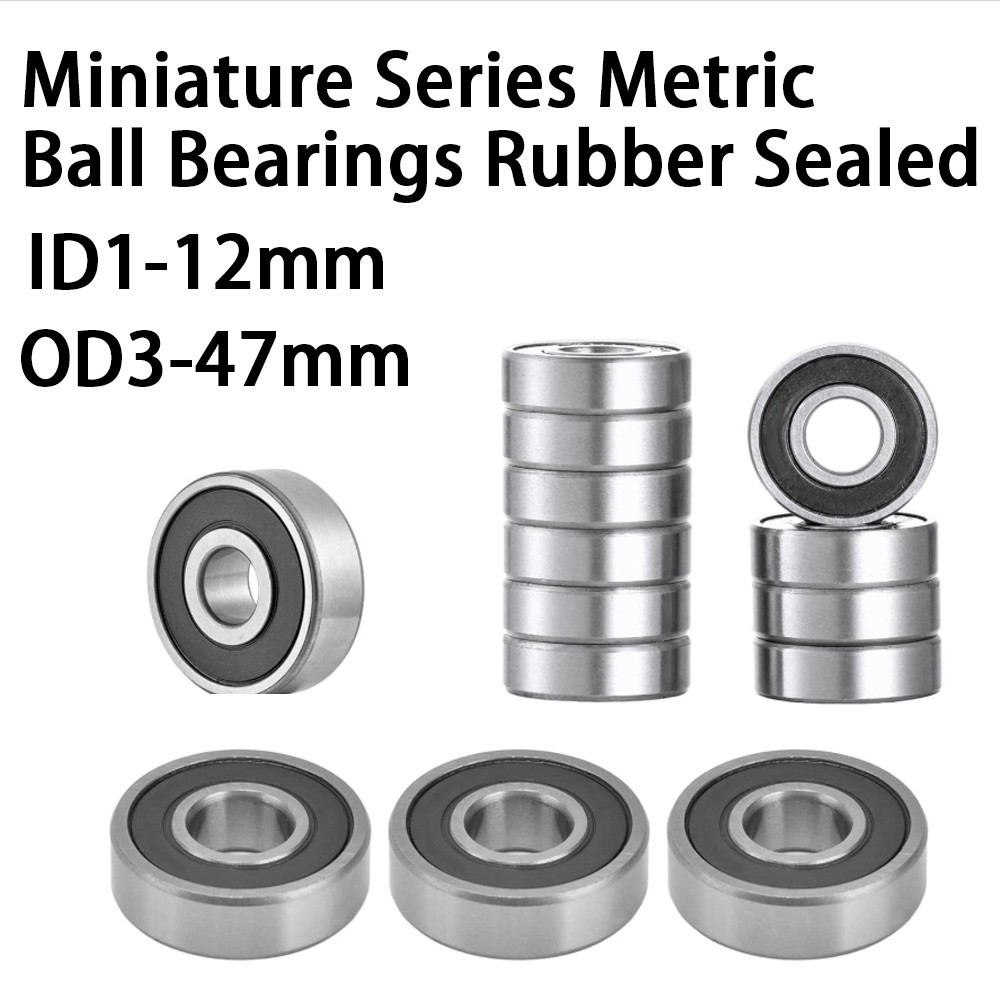 2RS Miniature Series Metric Ball Bearings Rubber Sealed Fast Posrt ID1-12mm