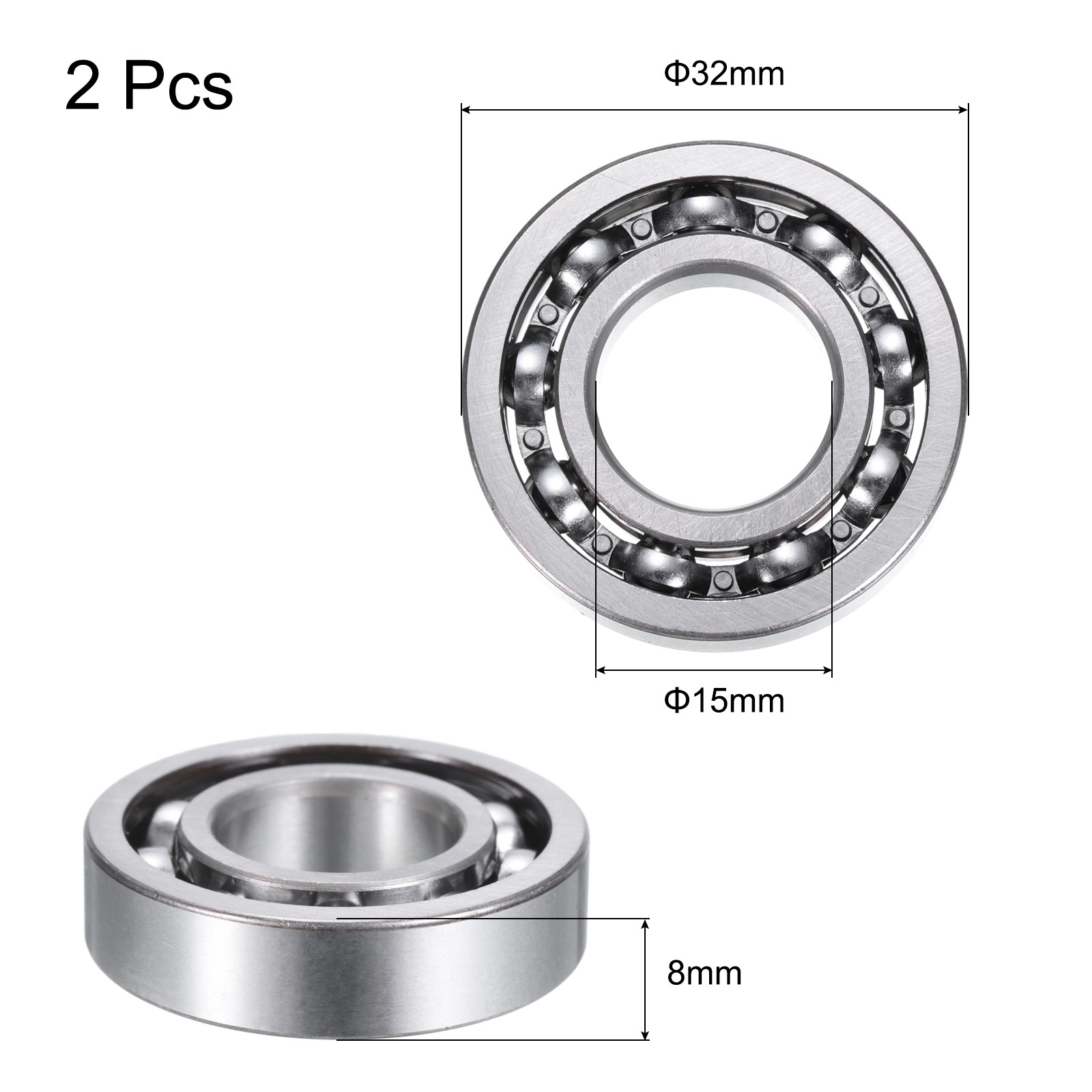 16002 Deep Groove Ball Bearings,15x32x8mm,P6 Z3 Rolling Bearings 2 PCS