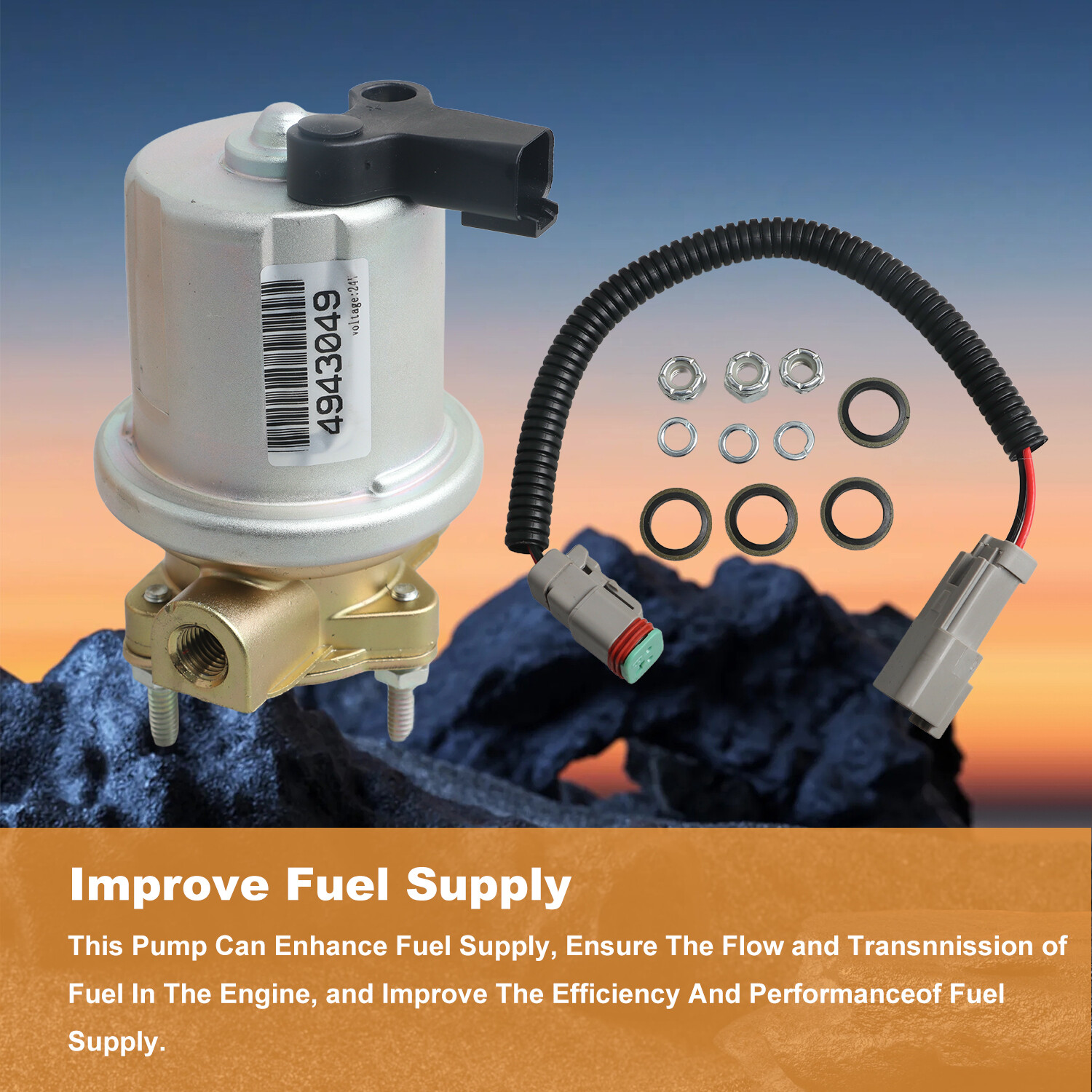 Fuel Lift Transfer Pump 24V for Cummins QSB5.9 6B 5.9L Engine 4943049 3990106 US