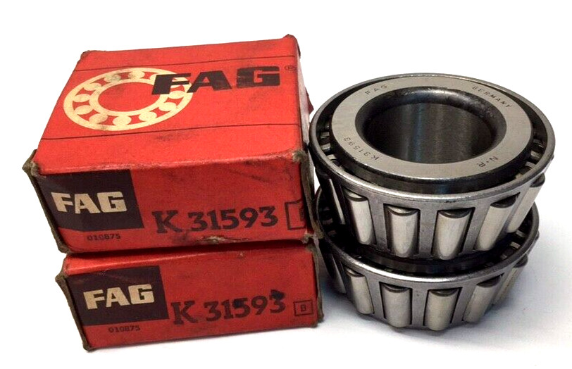 FAG K31593 Tapered Roller Bearing Cone 31593 (Pack Of 2) 1.3750 ID x 1.125 Width