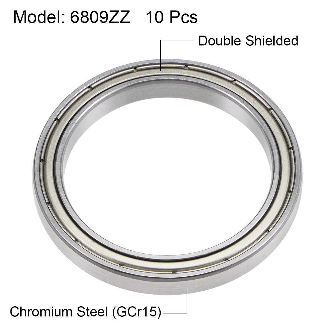 10pcs 6809ZZ Deep Groove Ball Bearings Z2 45x58x7mm Double Shielded Chrome Steel