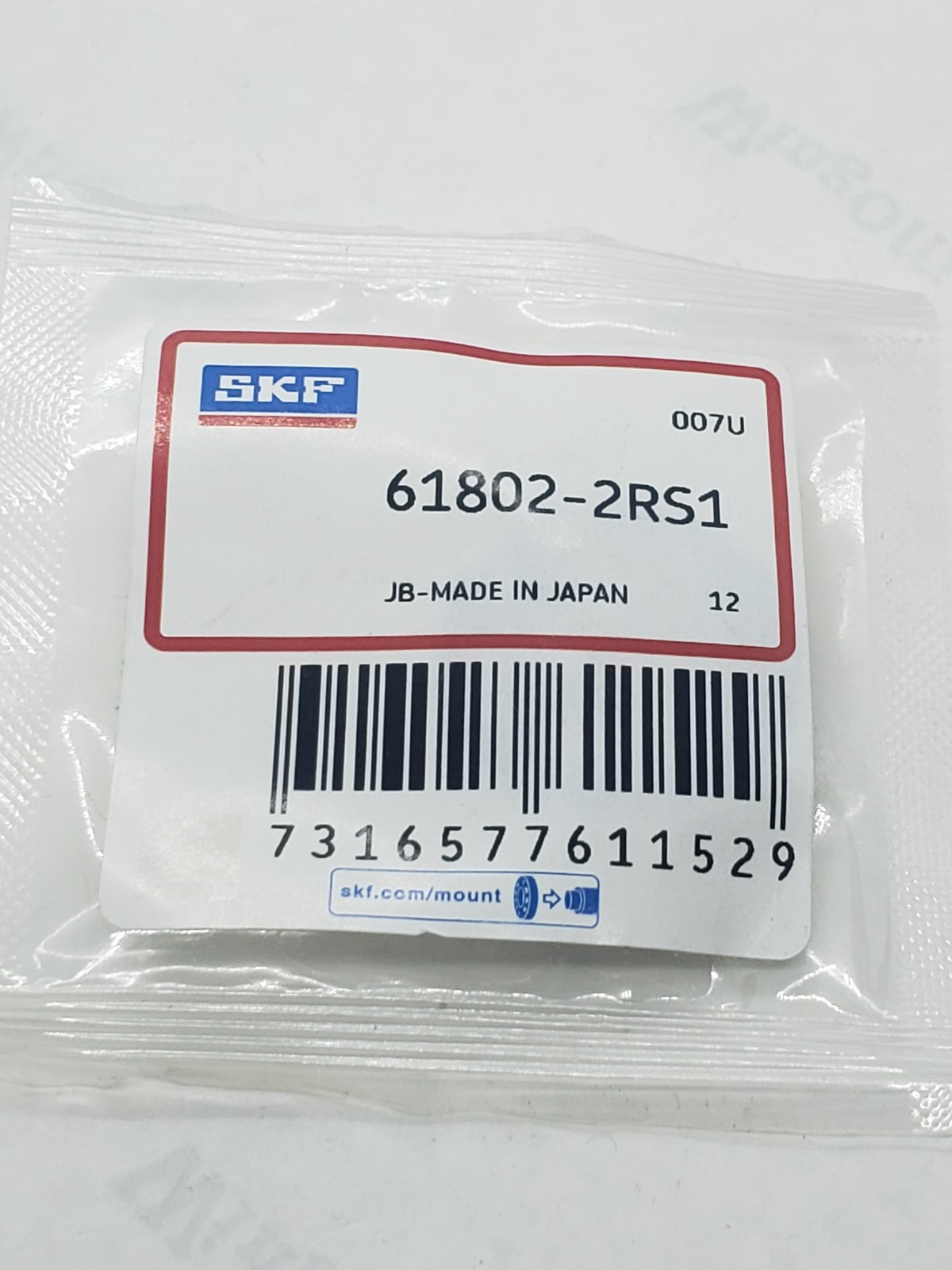 SKF 61802-2RS1 DEEP GROOVE BALL BEARING, NIB