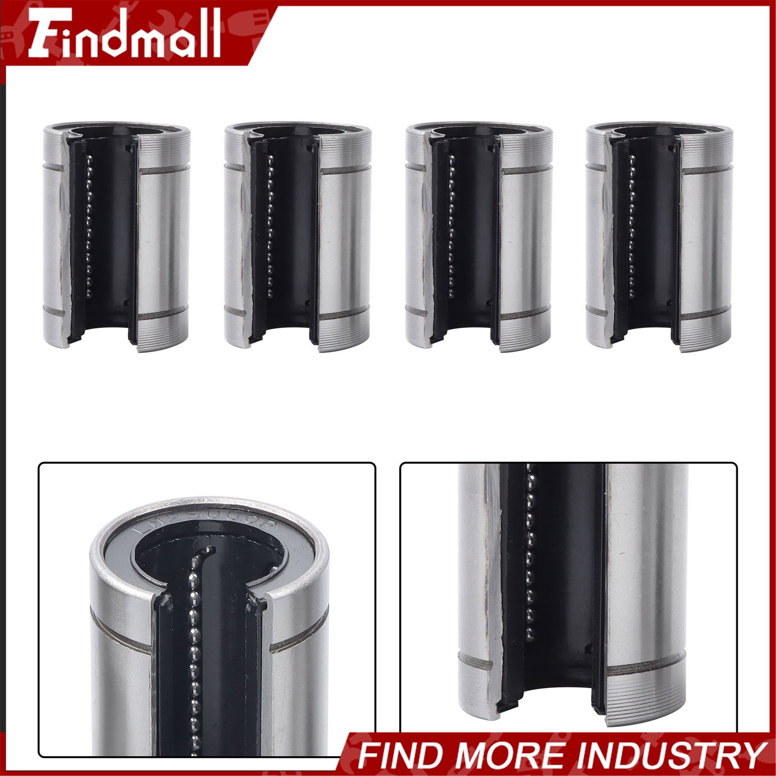 Findmall 4pcs LM25UUOP Open Linear Ball Bearings 25x40x59mm – CNC Machine Parts