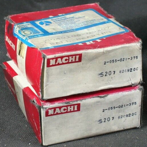 Two (2) Nachi 5207 82092DC Angular Contact Bearings 35MM ID New