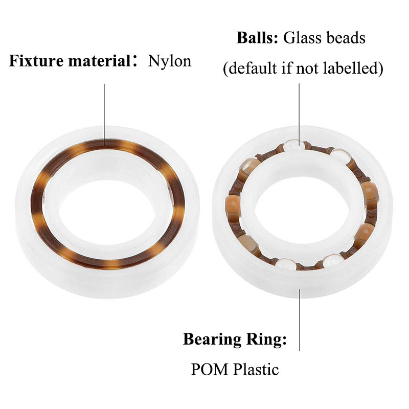 POM Plastic Bearing Glass Ball Bearings No Seal/Single Side Seal ID 10/5/12/15mm