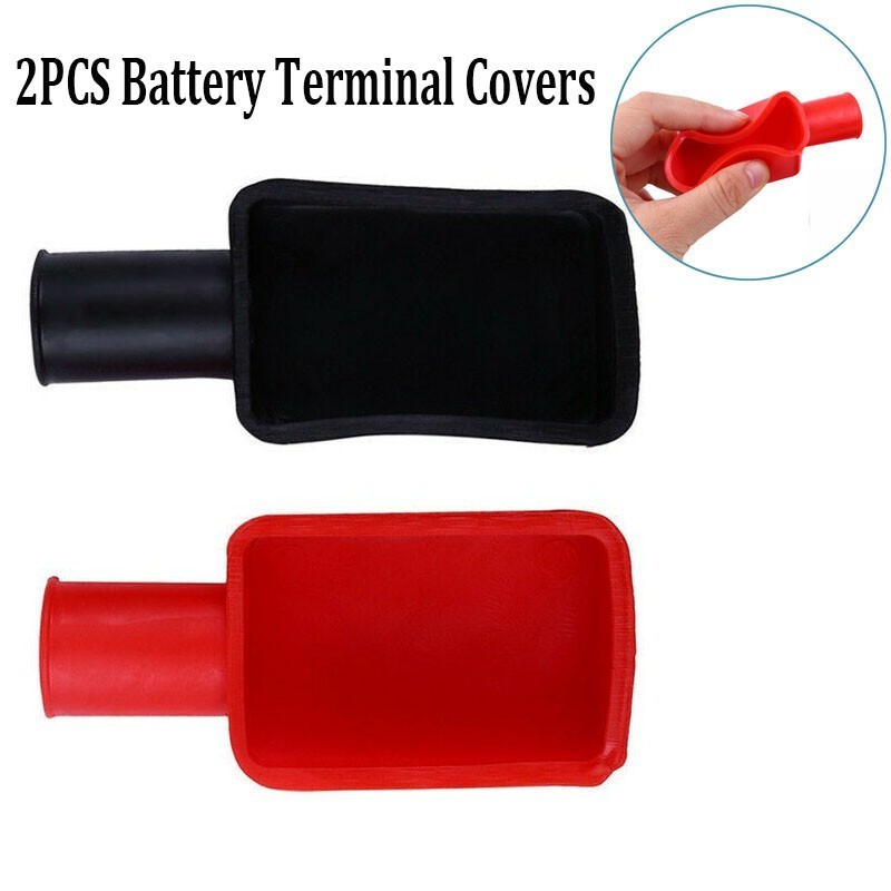 PVC Battery Terminal Covers Cap Positive Red+Black Rubber 2* 62*30*25mm