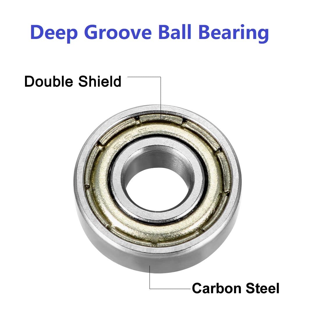Miniature Deep Groove Ball Bearing Metal 10PC Silent Carbon Steel Sealed Bearing