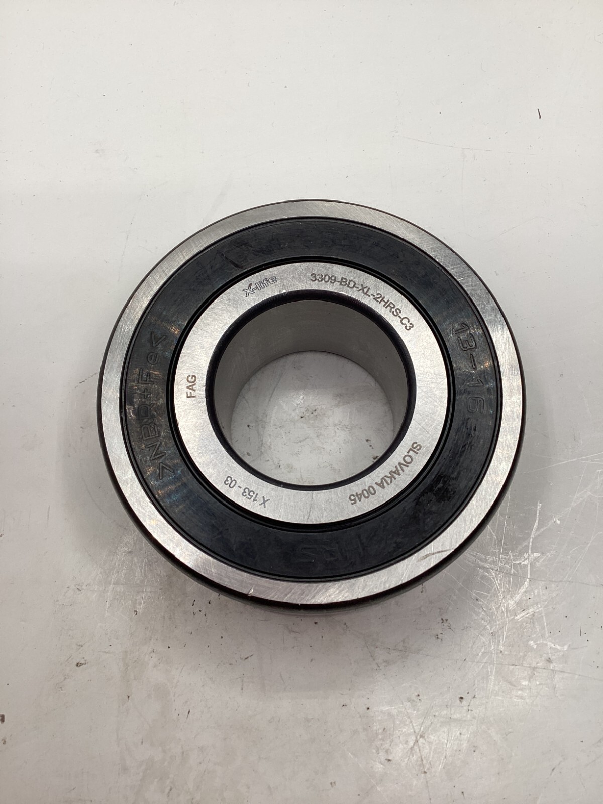 FAG 3309-BD-XL-2HRS-C3 Double Row Angular Contact Bearing Black Silver