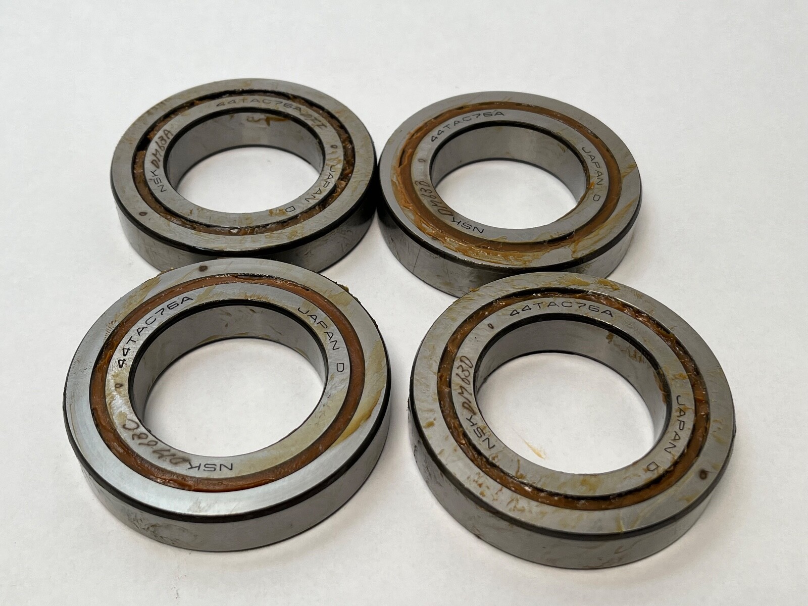 NSK 44TAC76ADFF Bearing 1-3/4x3x2-1/2″ 44TAC76-A-DFF Japan 4 Pcs
