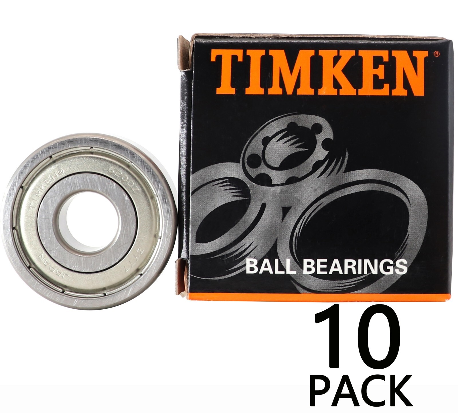 10PACK TIMKEN 6200-ZZ 10X30X9mm Made In Japan Double Metal Seal Ball Bearings