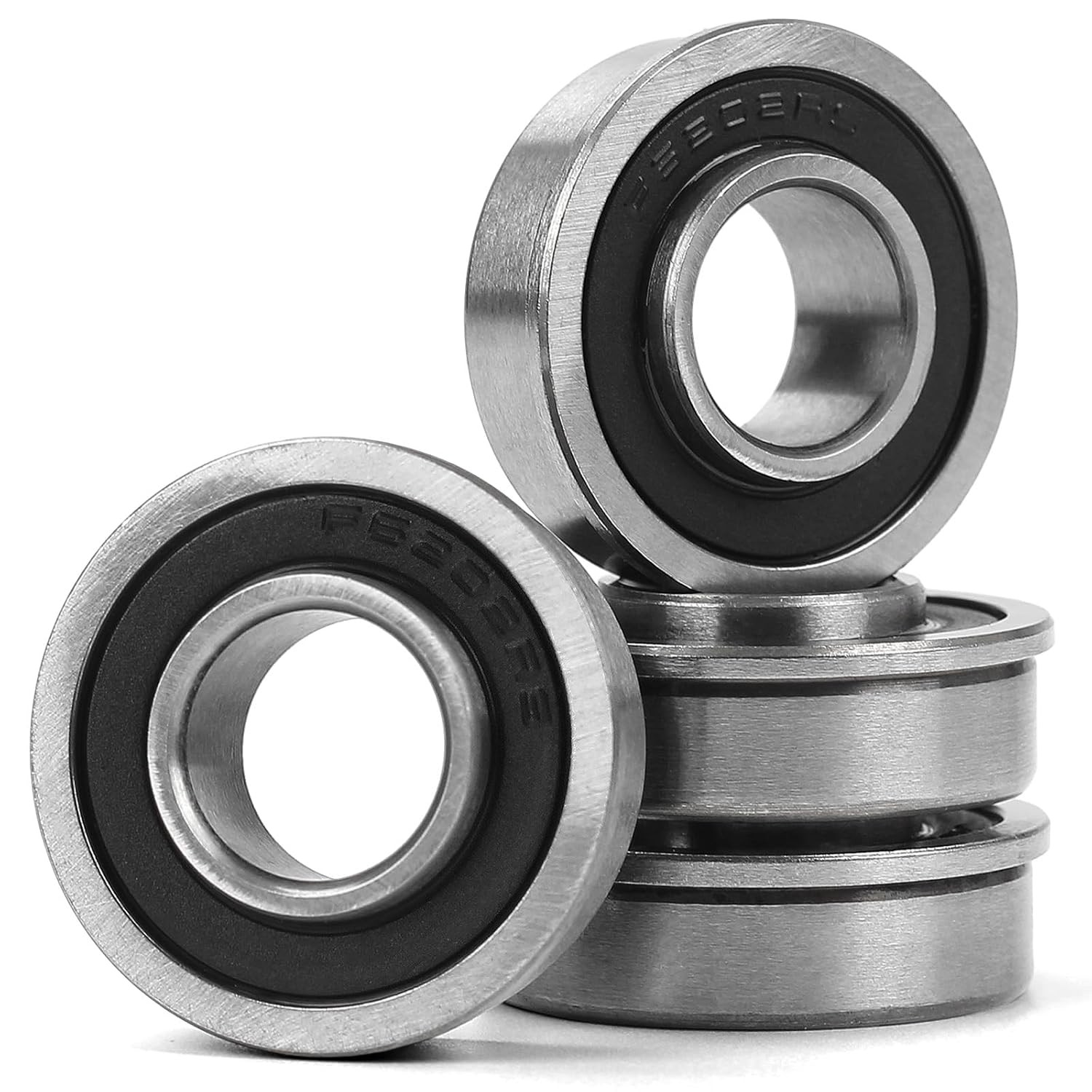 (4 Pack) 5/8″ Bore Flanged Deep Groove Ball Bearing, 16mm ID x 35mm OD x 13mm W