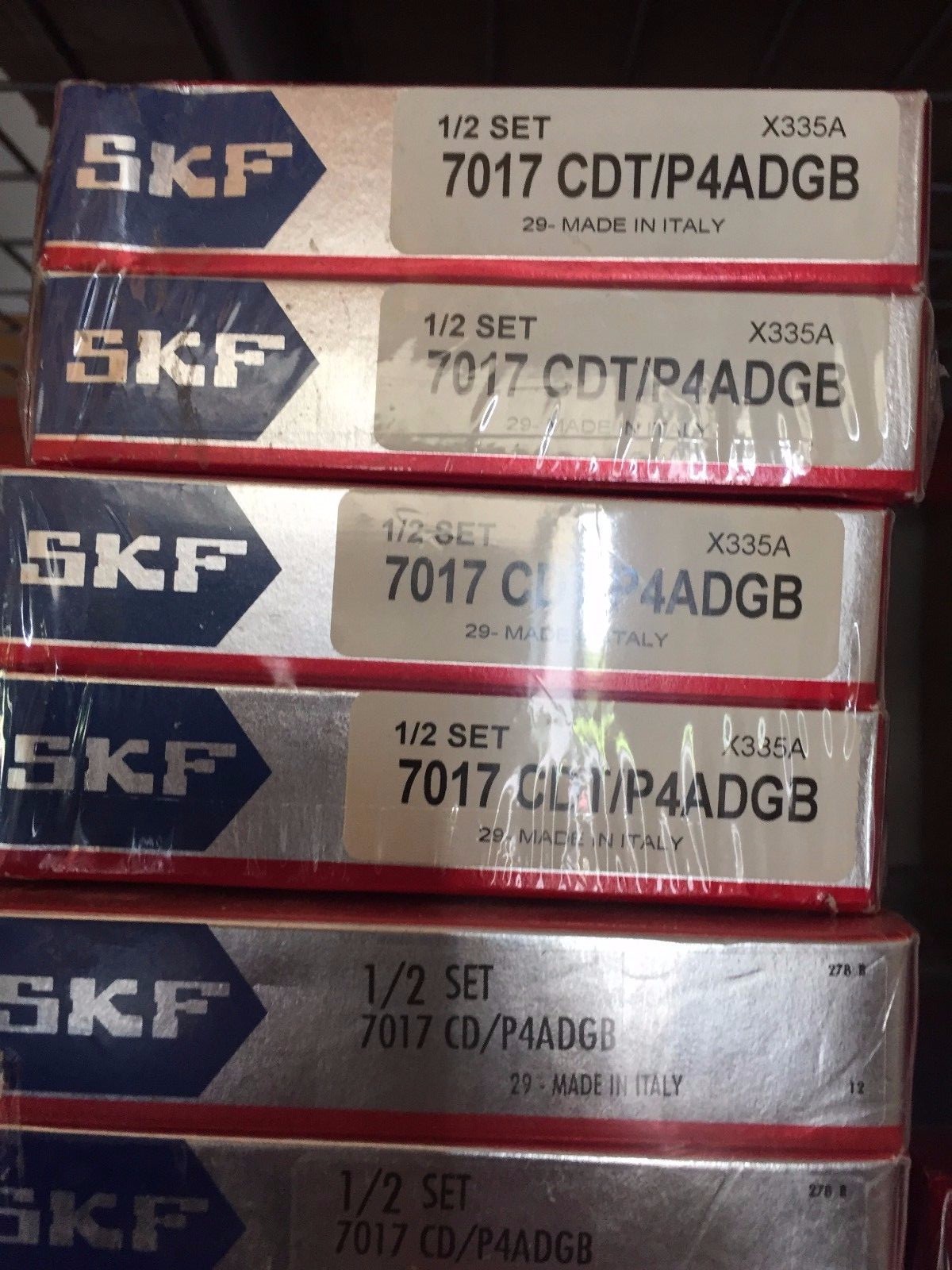 SKF Contact Angular Bearing, #7017 CDT/P4ADGB, New, Sold per Set.