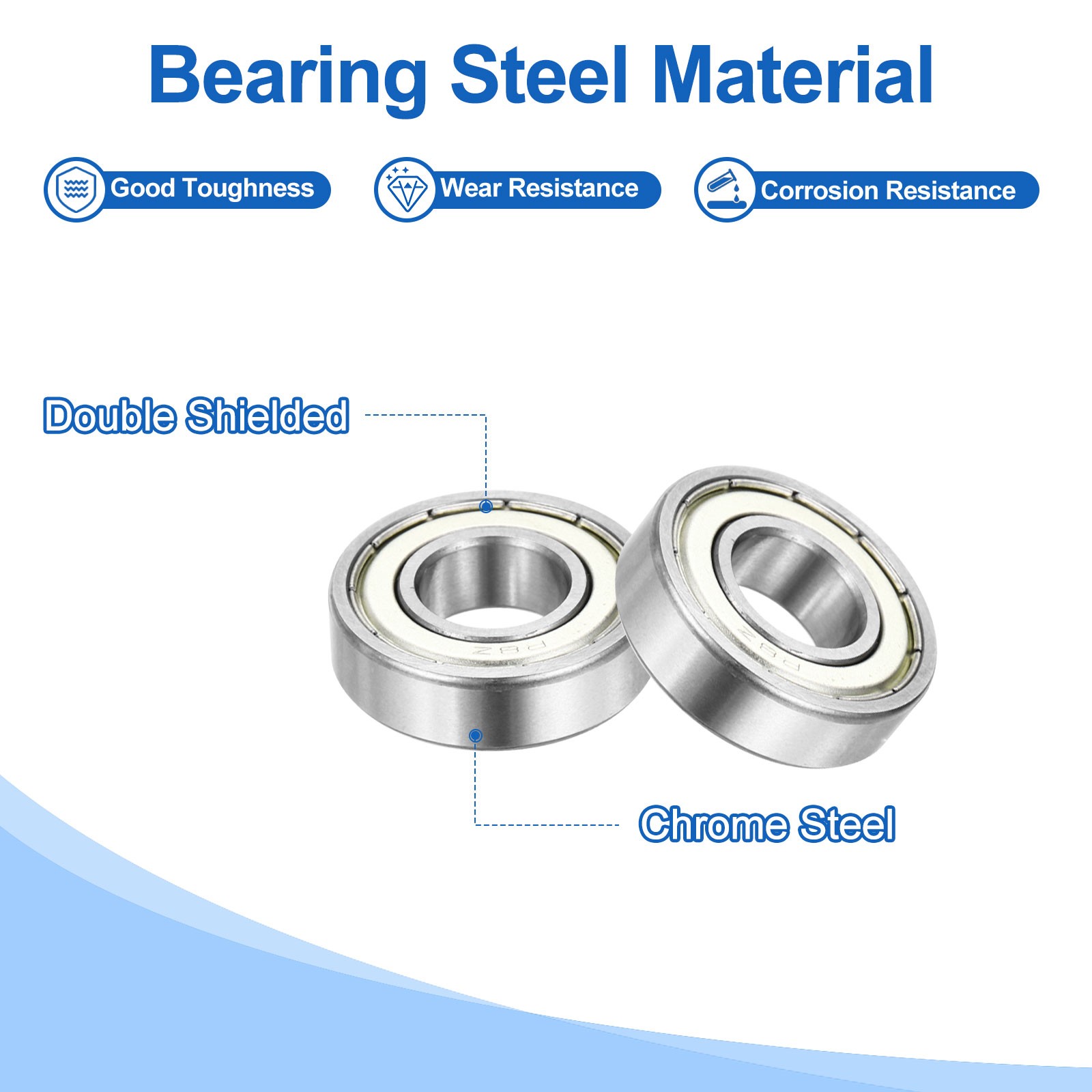 4Pcs Ball Bearings R8ZZ 1/2″ ID x 1-1/8″ OD x 5/16″ H for Z3 Silver