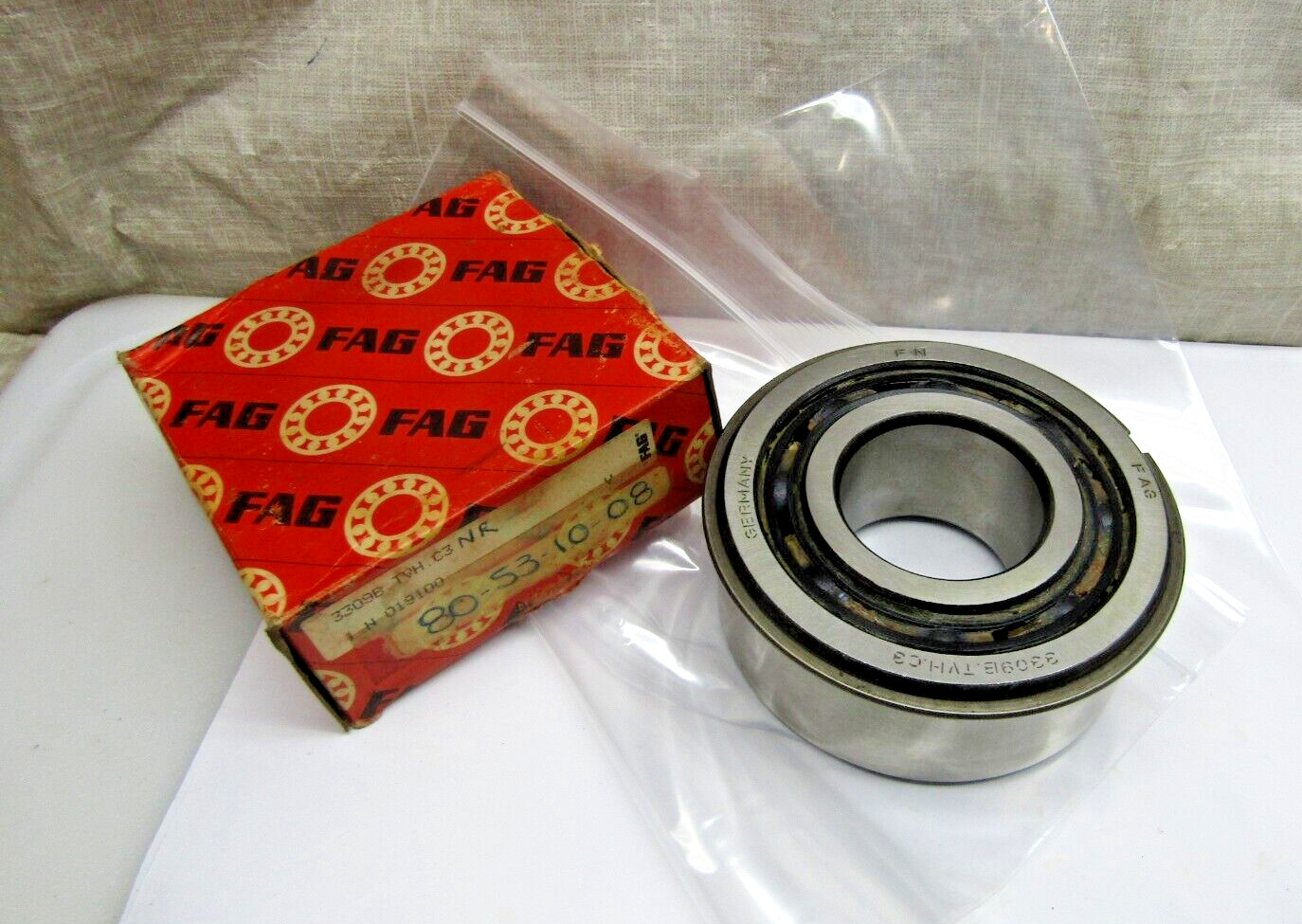 FAG 3309-B-TVH-C3-NR 45mmX 100mmX 1.5625″ Angular Contact Bearing with Snap Ring