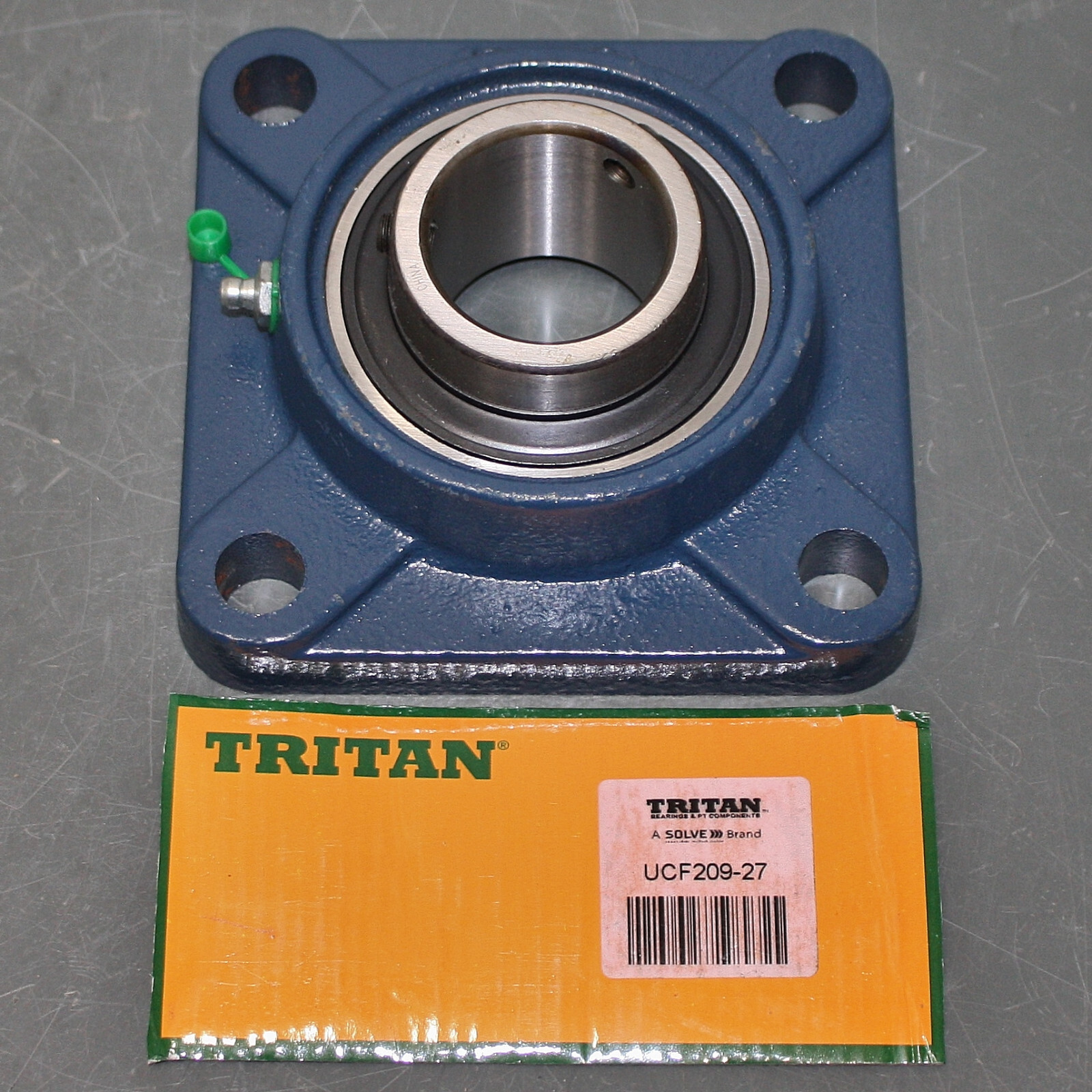 Tritan 4 Bolt Flange Bearing UCF209-27, Radial Ball, 1-11/16″, Square, Cast Iron