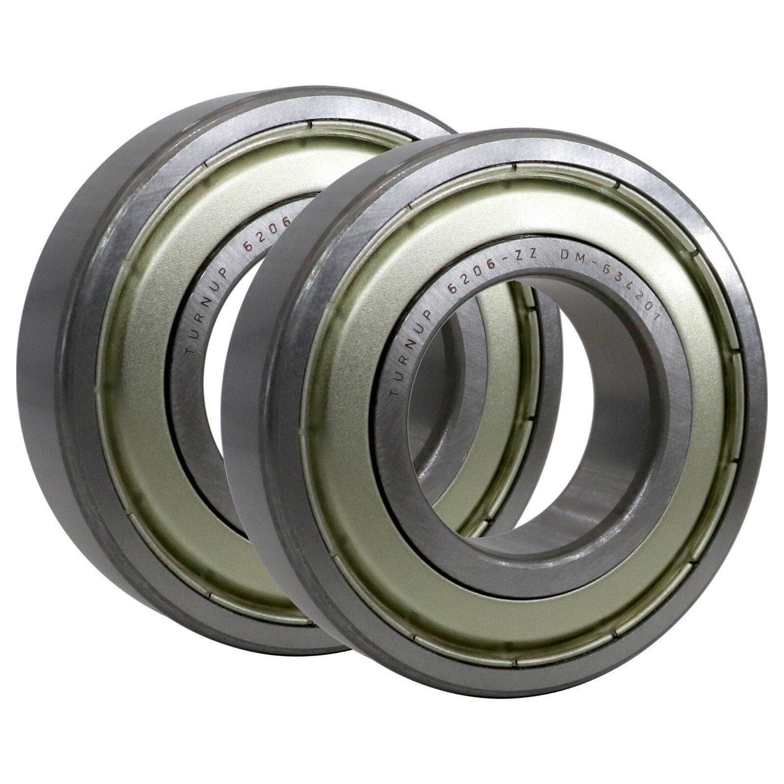 (2 PACK) USA TURNUP 6206-ZZ 30X62X16MM Double Metal Seal Ball Bearings