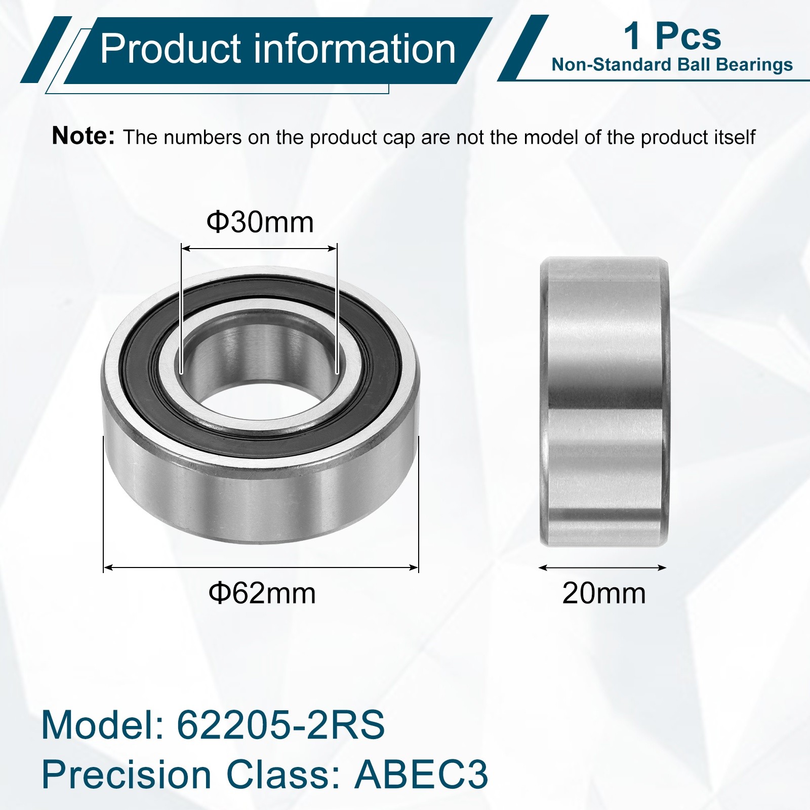 62206-2RS Non-Standard Ball Bearings 30mm ID x 62mm OD x 20mm Thickness