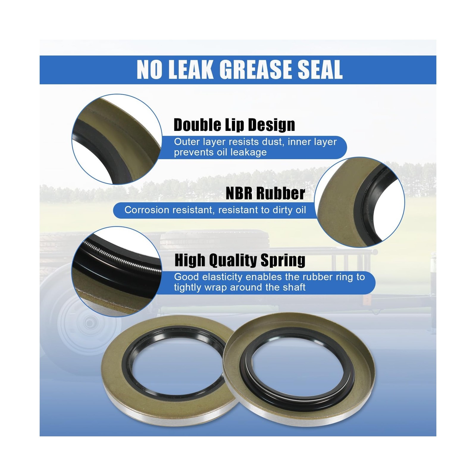 4 Sets 8000 LB Trailer Axle Bearing Kit, 02475/02420 Outer Bearing (1.25” ID…