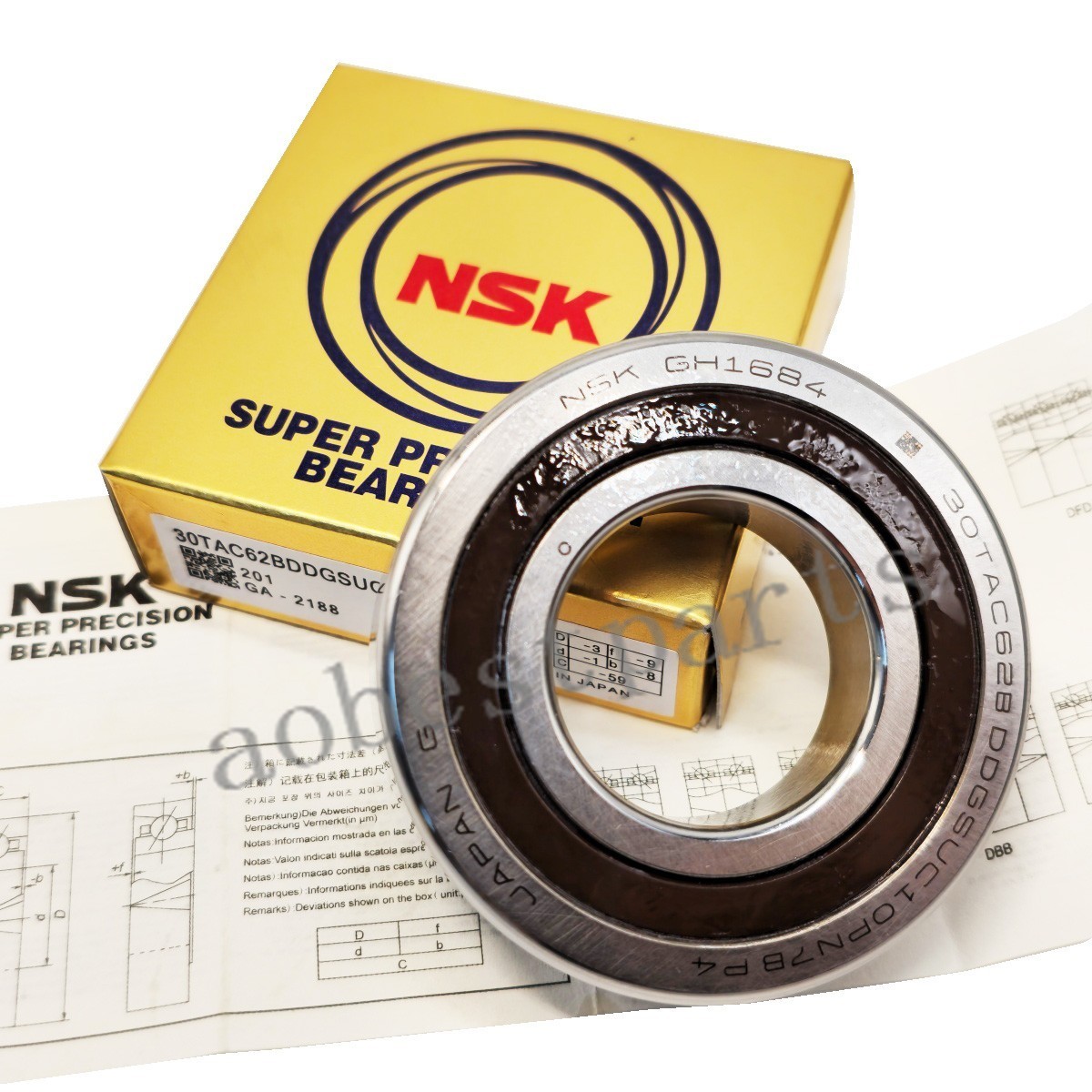 ABEC-7 Ball Screw Bearings for NSK Matched 30TAC62BDDGSUC10PN7BP4 Set of 2