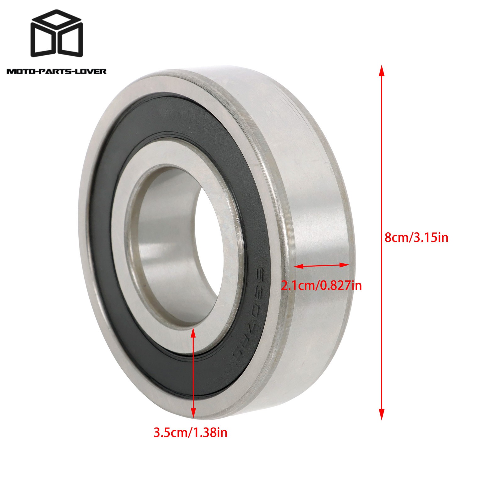 2 Pcs Premium 6307-2RS Bearing 35x80x21mm Double Rubber Seal Steel