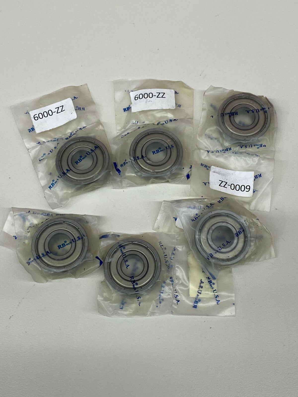 Lot of 6 RB Tec 6000-ZZ 10mm x 26mm x 8mm Shielded Deep Groove Bearing