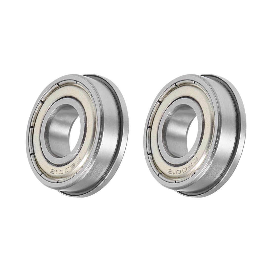 2Pcs Chromium Steel Shielded Flange Ball Bearing F6001ZZ, 12mm x 28mm x 8mm