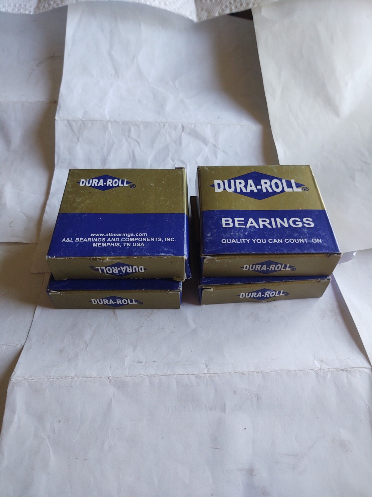 Lot of (4) DURA ROLL 6008 2RS Ball Bearing Rubber Sealed Both Sides NEW
