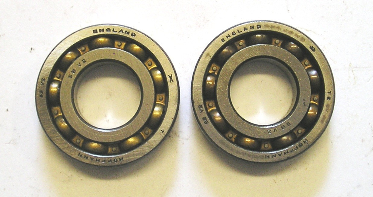 49-079 nos 1 pair (2) #58V2 Hoffman brand deep grooved ball bearings 19x41x8 mm