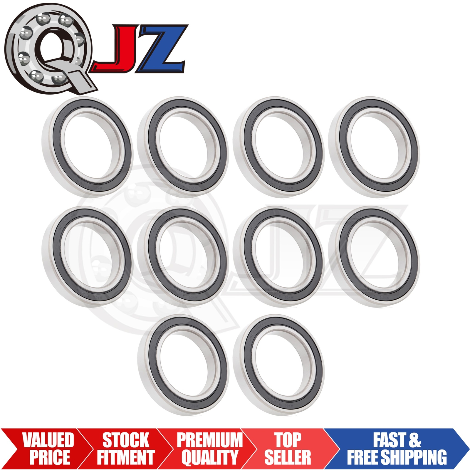 [Qty.10] 6022-2RS Radial/Deep Groove Ball Bearing [110mm ID x 170mm OD x 28mm W]