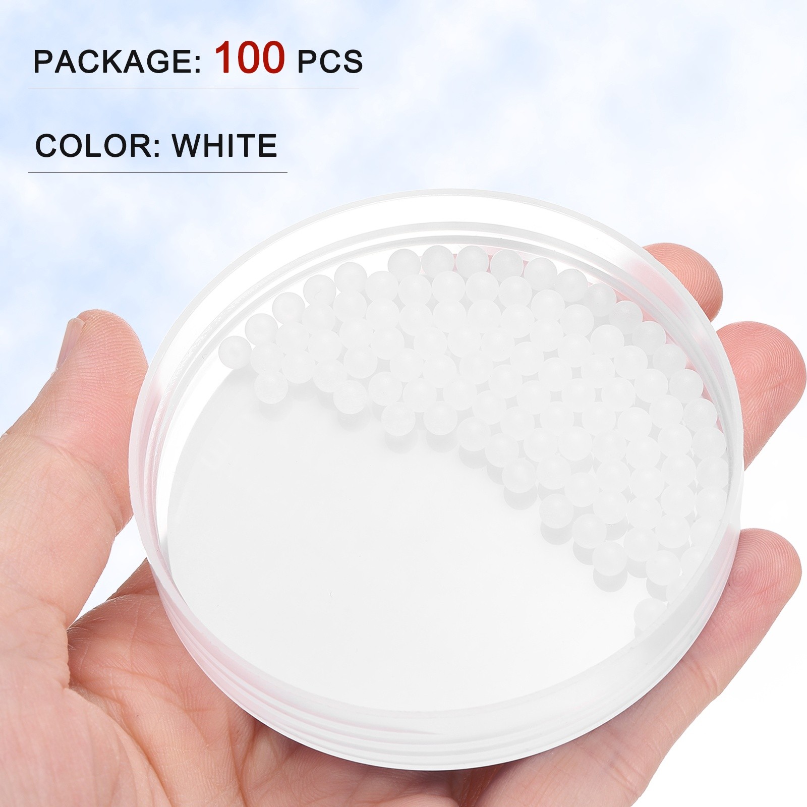 100pcs PP Plastic Bearing Balls 4.0mm Solid Plastic Balls G2 Precision White