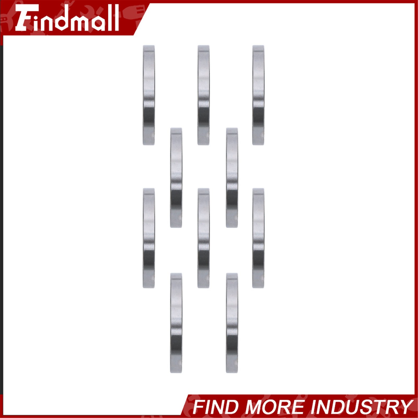 Findmall 10pcs 6708-2RS Ball Bearings 40x50x6mm Double Sealed Pre-Lubricated