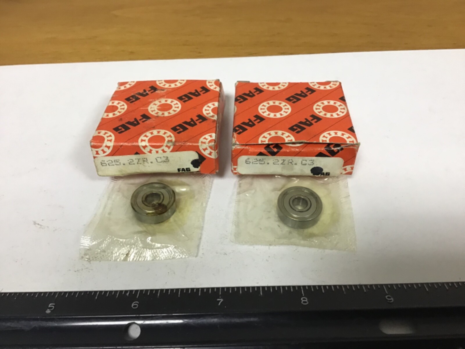 New Qty (2) FAG 625.2ZR Deep Groove Bearings, 5mm ID, 16mm OD, 5mm Width