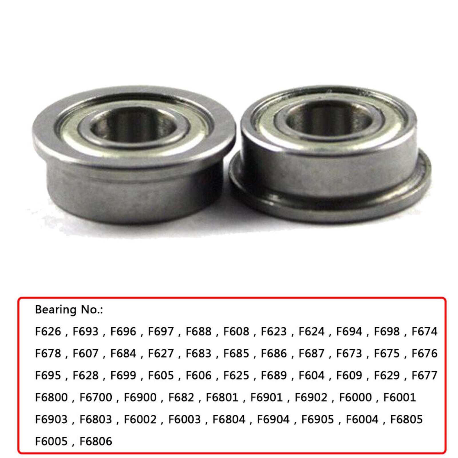 Flanged Deep Groove Ball Bearings Miniature Shielded 2mm-12mm Bore F604 to F6905