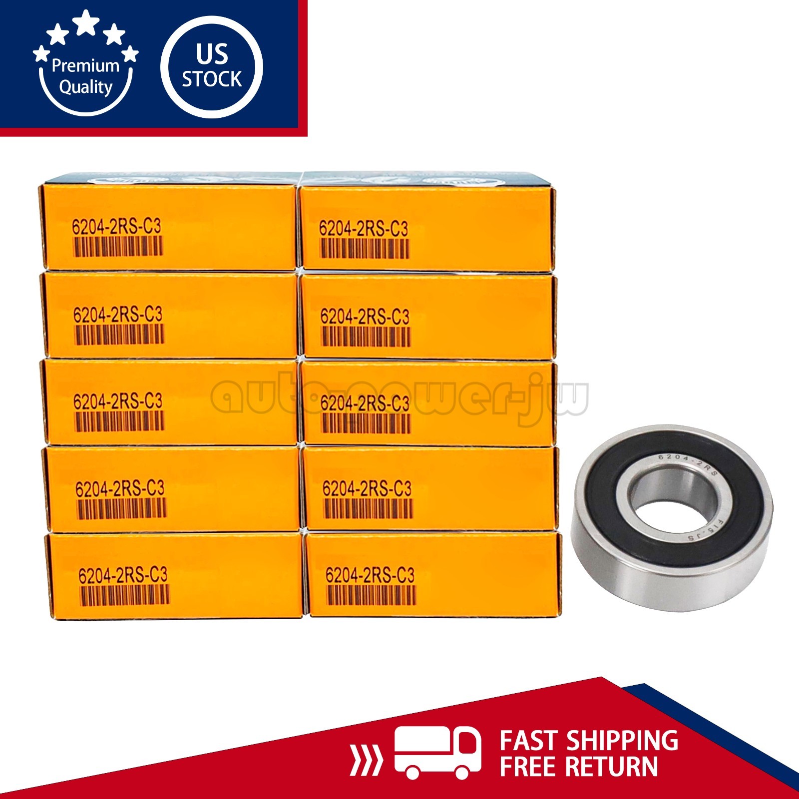10PCS For TIMKEN 6204-2RSC3 6204-2RS 20x47x14mm Double Rubber Seal Ball Bearings
