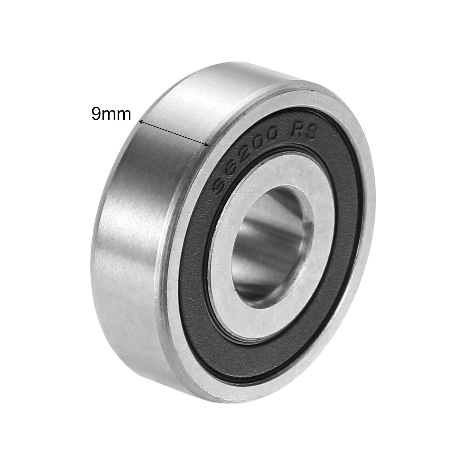 2Pcs S6200-2RS Deep Groove Ball Bearings 10mmx30mmx9mm Sealed Stainless Steel