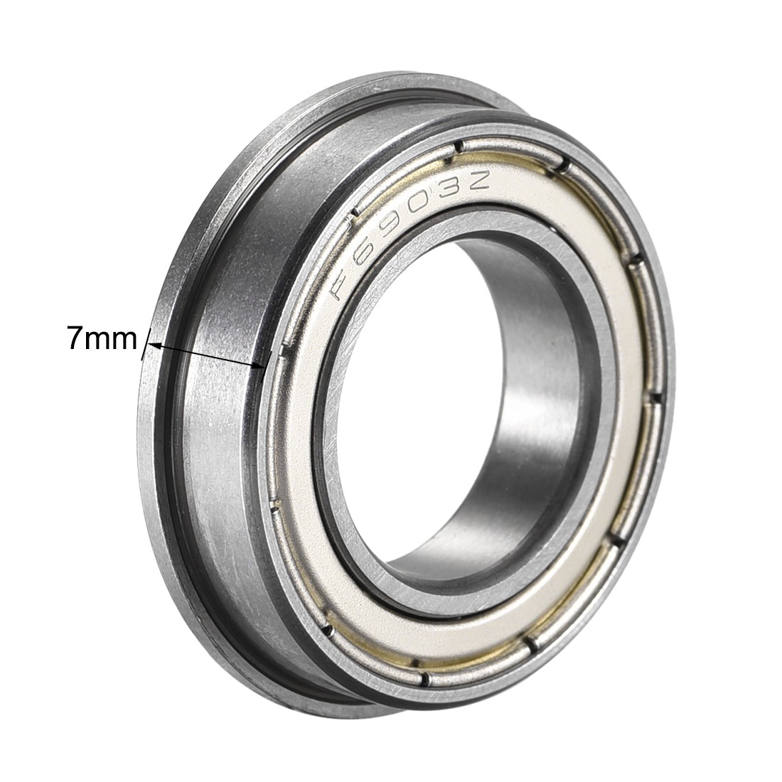 F6903ZZ Flanged Ball Bearing 17x30x7mm Double Shielded Metal 2pcs
