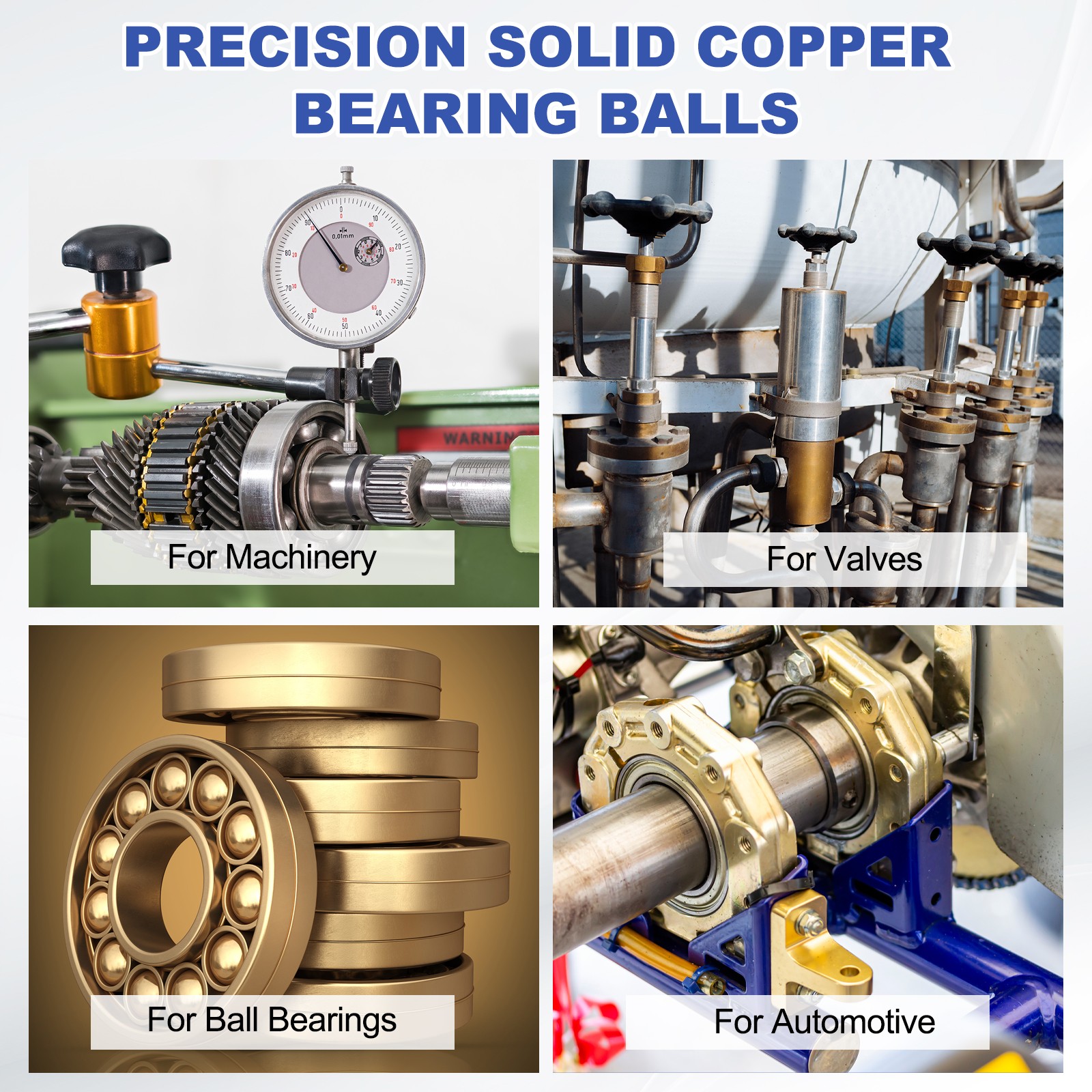 100 Bearings 1/16″ (1.6mm) Precision Copper Balls
