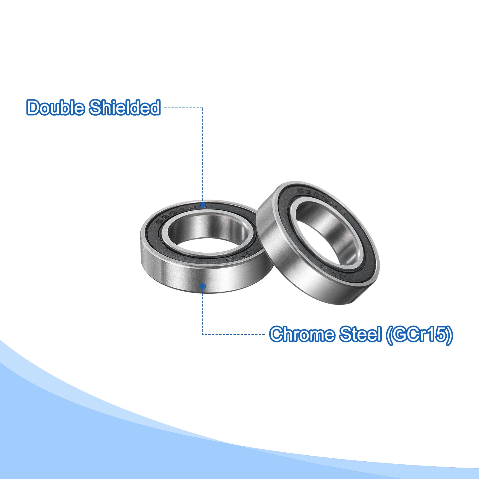 6903-2RS Ball Bearing 2pcs 17mmx30mmx7mmZ2 Double Rubber Seal, Black