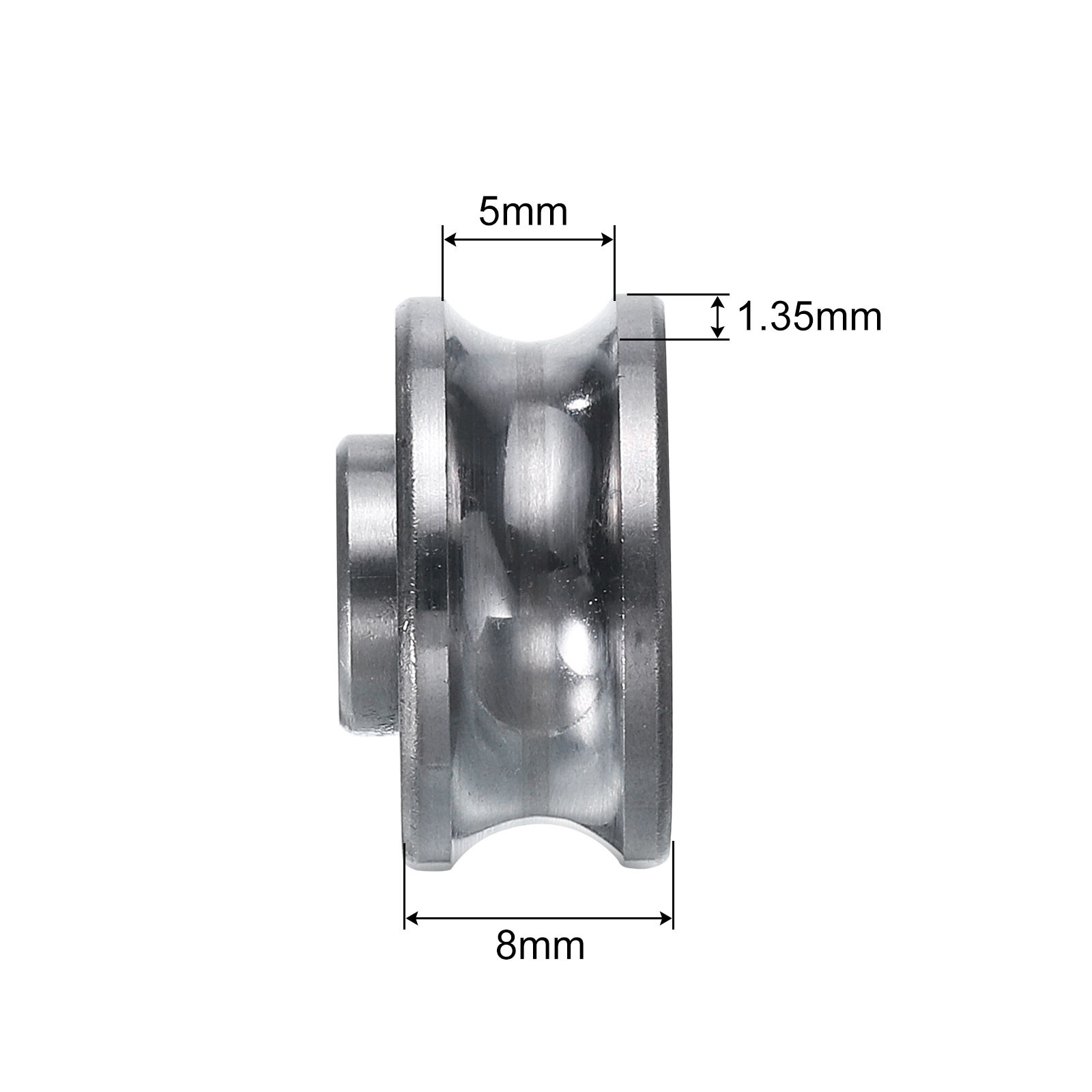 4pcs SG15 U Groove Track Guide Bearing 5mm x 17mm x 8mm U Groove Roller Wheel