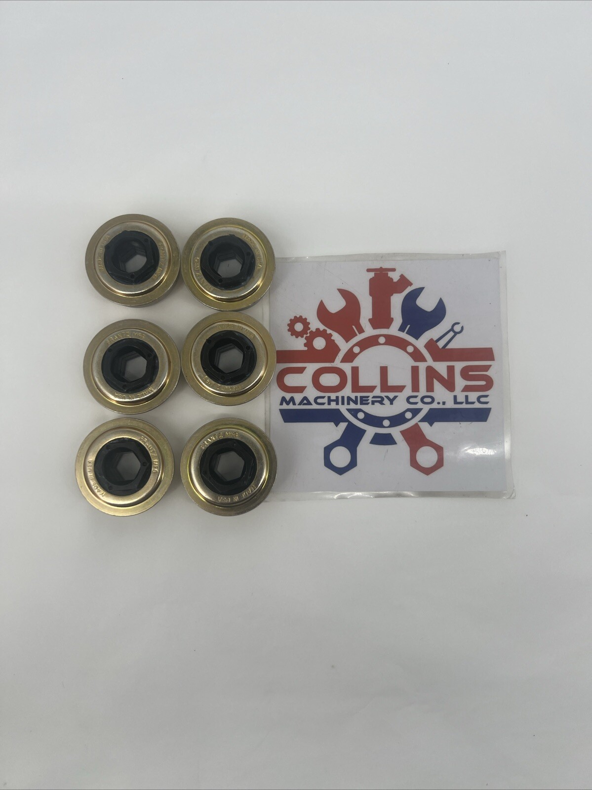 Lot Of 6 Frantz Mfg Conveyor Bearing 1.5″ OD, 1.6″ Flange, .578″ Hex Bore